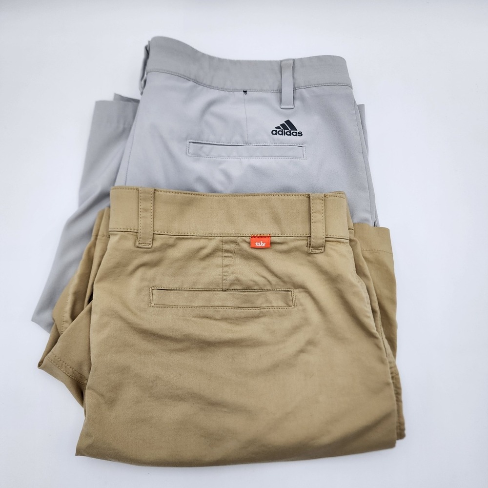 Nike Golf Dri Fit Size 38 and Adidas Golf‎ Shorts Size 36 Men's Flat Front READ